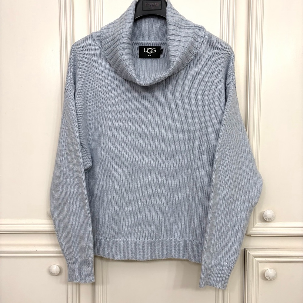 UGG Lylah Rollneck Sparkly Sweater Ocean Fog (light blue) Women’s Size Medium